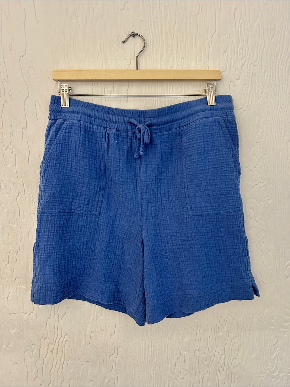 Northern Reflections Blue Cotton Gauze Pull-On Shorts